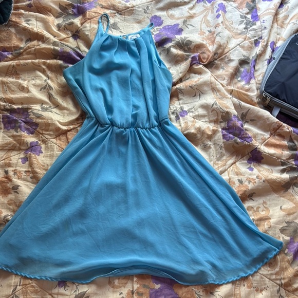 Blue Rain High Low Blue Dress - Picture 1 of 7